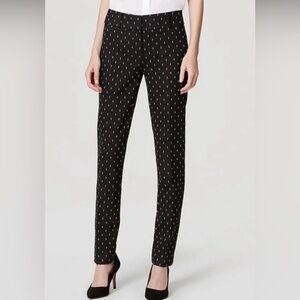 Ann Taylor Loft  Julie Skinny Black and White Patterned Pants